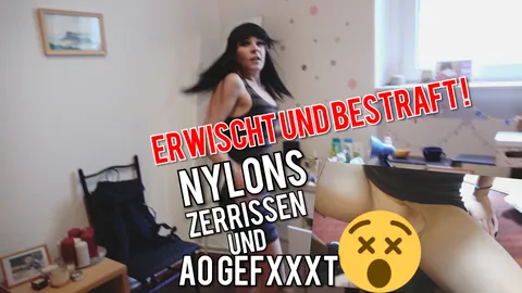 Eriwscht und Bestraft !! Nylons zerrissen und AO GEF**KT POV