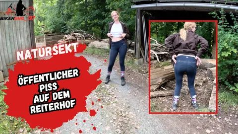 Dreißter Public P**s mitten auf dem Reiterhof.
