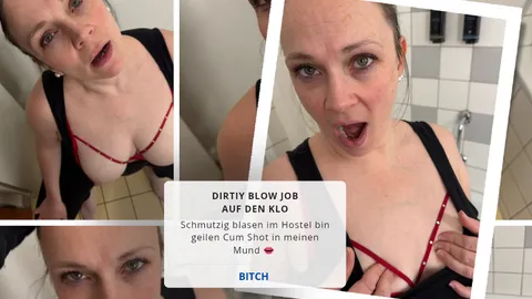 Dreckiger B**w Job mit Gesichtsbesammung im Klo vom Hostel