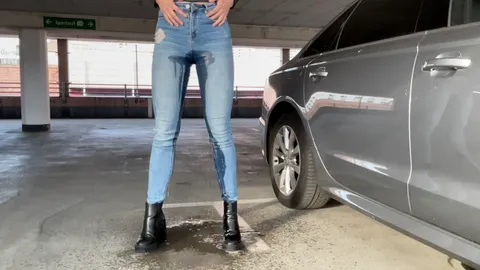 High waist Jeans komplett durchnässt