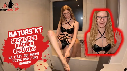 Sklavensau voll in die Fresse gep**st! Danach sind meine Füße dran!