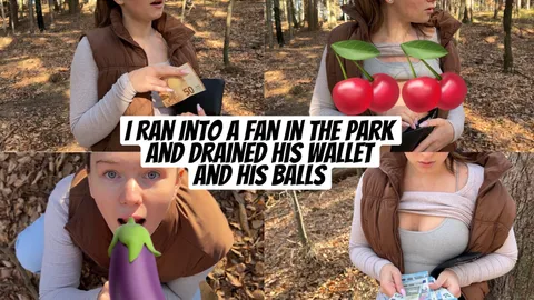 Ich habe einen Fan im Park getroffen und seine Brieftasche und seine Eier geleert