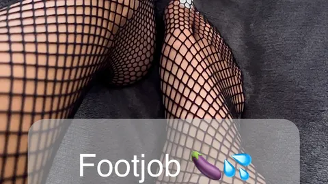 Footjob - Netzstrumpfhose 💦👣