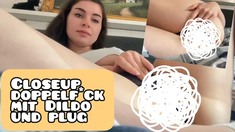 Closeup Doppelf**k, mit Dildo und Plug geil besorgt
