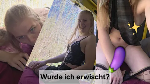 Dildo ritt auf öffentlichem Parkplatz