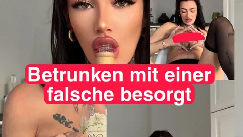 Mit einer Weinflasche befriede
