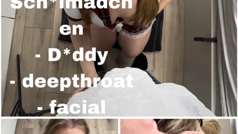 Tiefer Blowjob im SchulmĂ€dchen Outfit đ„”