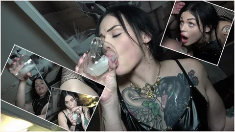 Ein Cocktail mit Eis und voller Wi**e das schmeckt wirklich lecker