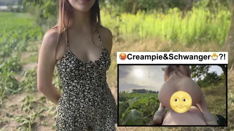 C******e und SCHWANGER Beim ersten Date?!?😰🥵 Er füllt meine junge F***e mitten auf dem FELD?!?🤤🎂🍆
