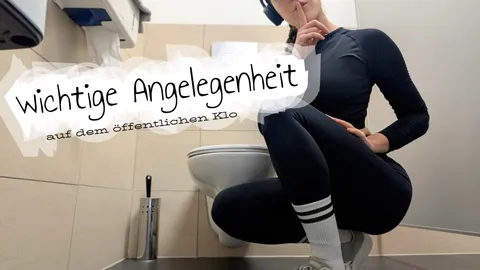 Wichtige Angelegenheit auf dem öffentlichen Klo