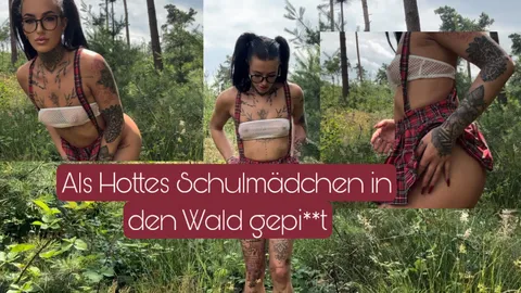 Hottes Schulmädchen in den Wald gep***t