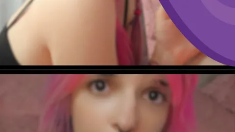 Süß und frech mit Zöpfen und einem Dildo 😈