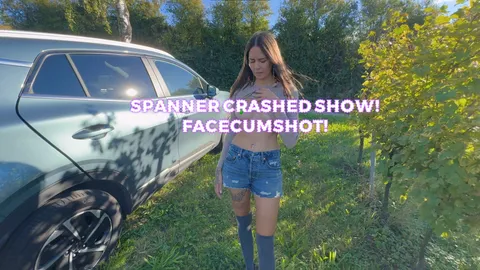 Spanner crashed Liveshow! Facecumshot!