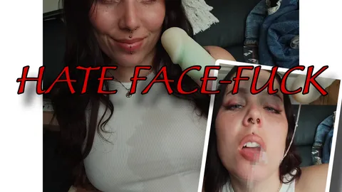 Hate Dildo face f**k - perverser Deepthroat 😜😭💦
