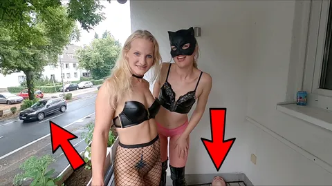 User P**s Treffen #4. Public auf dem Balkon